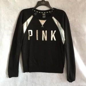 PINK Victoria's Secret Crew neck Black Sweatshirt